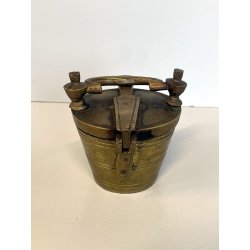 COMPLETO vecchia PILA PESI di NORIMBERGA bilancia FARMACIA bronzo h 9 cm (7+1)