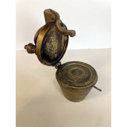 COMPLETO vecchia PILA PESI di NORIMBERGA bilancia FARMACIA bronzo h 9 cm (7+1)