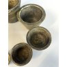 COMPLETO vecchia PILA PESI di NORIMBERGA bilancia FARMACIA bronzo h 9 cm (7+1)