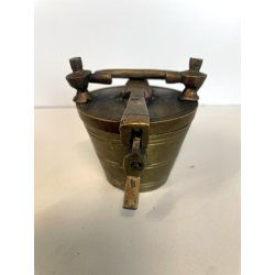 COMPLETO vecchia PILA PESI di NORIMBERGA bilancia FARMACIA bronzo h 9 cm (7+1)