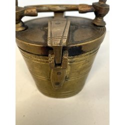 COMPLETO vecchia PILA PESI di NORIMBERGA bilancia FARMACIA bronzo h 9 cm (7+1)