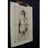 SERIGRAFIA ACQUERELLATA LITOGRAFIA ARTE DISEGNO EPOCA MADRE BIMBO MATERNITA