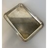 PICCOLO VASSOIO RETTANGOLARE VINTAGE METALLO ARGENTATO BORDI MODANATI 30x21 cm