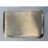 PICCOLO VASSOIO RETTANGOLARE VINTAGE METALLO ARGENTATO BORDI MODANATI 30x21 cm