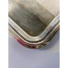 PICCOLO VASSOIO RETTANGOLARE VINTAGE METALLO ARGENTATO BORDI MODANATI 30x21 cm