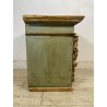 ANTICO TABERNACOLO LIGNEO SCOLPITO LACCATO VERDE CHERUBINI DORATI BAROCCO XVII