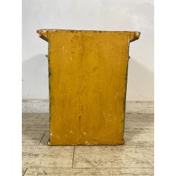 ANTICO TABERNACOLO LIGNEO SCOLPITO LACCATO VERDE CHERUBINI DORATI BAROCCO XVII