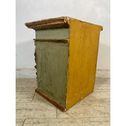 ANTICO TABERNACOLO LIGNEO SCOLPITO LACCATO VERDE CHERUBINI DORATI BAROCCO XVII