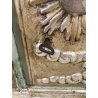 ANTICO TABERNACOLO LIGNEO SCOLPITO LACCATO VERDE CHERUBINI DORATI BAROCCO XVII