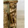 ANTICO TABERNACOLO LIGNEO SCOLPITO LACCATO VERDE CHERUBINI DORATI BAROCCO XVII