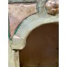 ANTICO TABERNACOLO LIGNEO SCOLPITO LACCATO VERDE CHERUBINI DORATI BAROCCO XVII