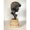 SCULTURA BRONZO FIRMATA De Martino PASTORELLO SCUGNIZZO RAGAZZO BASE MARMO 32 cm