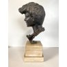 SCULTURA BRONZO FIRMATA De Martino PASTORELLO SCUGNIZZO RAGAZZO BASE MARMO 32 cm