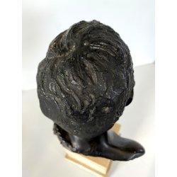 SCULTURA BRONZO FIRMATA De Martino PASTORELLO SCUGNIZZO RAGAZZO BASE MARMO 32 cm