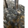 ANTICA SCULTURA BRONZO LEVRIERO BORZOI FIGURA ANIMALE CANE 17cm/h BASE MARMO XX