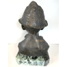 SCULTURA BRONZO BUSTO SCUGNIZZO NAPOLETANO De Martino FIRMATO BASE MARMO 38 cm/h