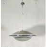 LAMPADARIO DESIGN UFO METALLO VETRO PENDENTE SOSPENSIONE 1970 LAMPADA SOFFITTO
