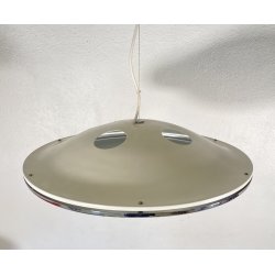 LAMPADARIO DESIGN UFO METALLO VETRO PENDENTE SOSPENSIONE 1970 LAMPADA SOFFITTO
