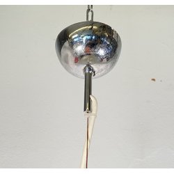 LAMPADARIO DESIGN UFO METALLO VETRO PENDENTE SOSPENSIONE 1970 LAMPADA SOFFITTO
