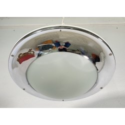 LAMPADARIO DESIGN UFO METALLO VETRO PENDENTE SOSPENSIONE 1970 LAMPADA SOFFITTO