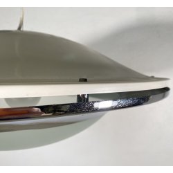 LAMPADARIO DESIGN UFO METALLO VETRO PENDENTE SOSPENSIONE 1970 LAMPADA SOFFITTO