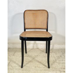 SEDIA VINTAGE STILE THONET modello 811 PAGLIA VIENNA LEGNO LACCATO NERO
