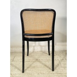 SEDIA VINTAGE STILE THONET modello 811 PAGLIA VIENNA LEGNO LACCATO NERO