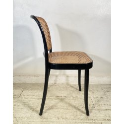 SEDIA VINTAGE STILE THONET modello 811 PAGLIA VIENNA LEGNO LACCATO NERO