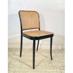 SEDIA VINTAGE STILE THONET modello 811 PAGLIA VIENNA LEGNO LACCATO NERO