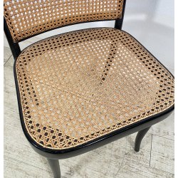 SEDIA VINTAGE STILE THONET modello 811 PAGLIA VIENNA LEGNO LACCATO NERO