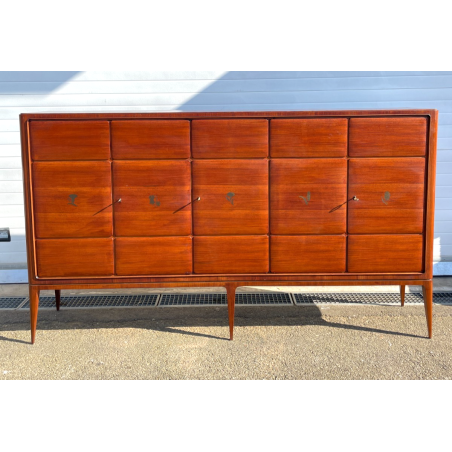 GRANDE CREDENZA VINTAGE ANNI 60 PAOLO BUFFA 5 ANTE SIDEBOARD CABINET INTARSIATA