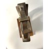 SCULTURA ASTRATTA BRONZO Volpi Laura FORMA ORGANICA SPIRALE BASE LEGNO 21 cm/h