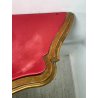 ANTICA CONSOLLE BAROCCA EPOCA 800 LEGNO SCOLPITO FOGLIA ORO STOFFA ROSSA ENTRATA