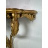 ANTICA CONSOLLE BAROCCA EPOCA 800 LEGNO SCOLPITO FOGLIA ORO STOFFA ROSSA ENTRATA