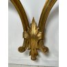 ANTICA CONSOLLE BAROCCA EPOCA 800 LEGNO SCOLPITO FOGLIA ORO STOFFA ROSSA ENTRATA