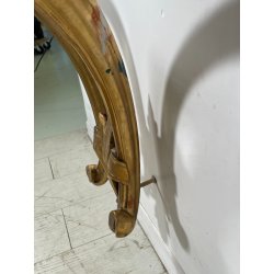 ANTICA CONSOLLE BAROCCA EPOCA 800 LEGNO SCOLPITO FOGLIA ORO STOFFA ROSSA ENTRATA