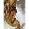 ANTICA CONSOLLE BAROCCA EPOCA 800 LEGNO SCOLPITO FOGLIA ORO STOFFA ROSSA ENTRATA
