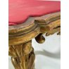 ANTICA CONSOLLE BAROCCA EPOCA 800 LEGNO SCOLPITO FOGLIA ORO STOFFA ROSSA ENTRATA