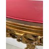 ANTICA CONSOLLE BAROCCA EPOCA 800 LEGNO SCOLPITO FOGLIA ORO STOFFA ROSSA ENTRATA