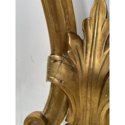 ANTICA CONSOLLE BAROCCA EPOCA 800 LEGNO SCOLPITO FOGLIA ORO STOFFA ROSSA ENTRATA