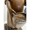 ANTICA SCULTURA LEGNO Aurelio Bossi FIGURA DONNA PORTATRICE D'ACQUA PRIMO '900