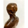 ANTICA SCULTURA LEGNO Aurelio Bossi FIGURA DONNA PORTATRICE D'ACQUA PRIMO '900