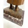 ANTICA SCULTURA LEGNO Aurelio Bossi FIGURA DONNA PORTATRICE D'ACQUA PRIMO '900