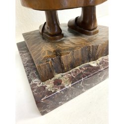 ANTICA SCULTURA LEGNO Aurelio Bossi FIGURA DONNA PORTATRICE D'ACQUA PRIMO '900