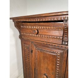 ANTICA GRANDE CREDENZA BAROCCA EPOCA 1600 LEGNO NOCE CASSETTI ANTE RIPIANI OLD