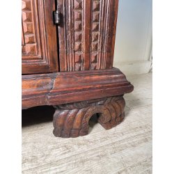 ANTICA GRANDE CREDENZA BAROCCA EPOCA 1600 LEGNO NOCE CASSETTI ANTE RIPIANI OLD
