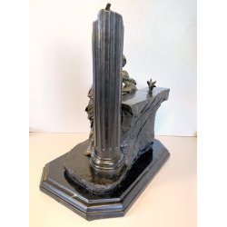 SCULTURA NEOCLASSICA BRONZO FIRMATA "Milo" SCENA FIGURE FEMMINILI PARIS '900