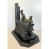 SCULTURA NEOCLASSICA BRONZO FIRMATA "Milo" SCENA FIGURE FEMMINILI PARIS '900