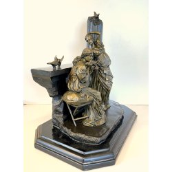 SCULTURA NEOCLASSICA BRONZO FIRMATA "Milo" SCENA FIGURE FEMMINILI PARIS '900