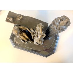 SCULTURA NEOCLASSICA BRONZO FIRMATA "Milo" SCENA FIGURE FEMMINILI PARIS '900